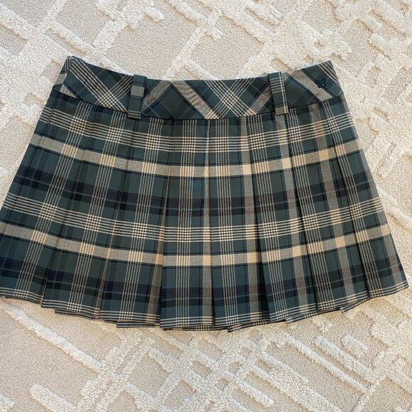 (NEVER WORN) Pleated Mini Skirt - Sunday Best OLIVE SUPER LO-RISE MINI - Picture 3 of 3